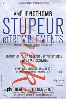 À partir du 18/03/2011, Théâtre du Petit Hébertot, Paris, "Stupeur et tremblements"