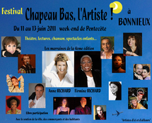 11/06 au 13/06/2011, Festival Chapeau Bas, l'Artiste, Bonnieux, Vaucluse