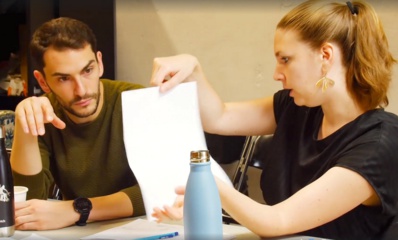 Samuel Valensi et Julie Mahieu, scénographe © Cie La Poursuite du Bleu.