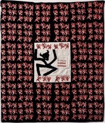 Alain Prillard, "je suis un accident cosmique", 100 x 85 cm, tissu brodé © DR. Alain Prillard, "je suis un accident cosmique", 100 x 85 cm, tissu brodé © DR.