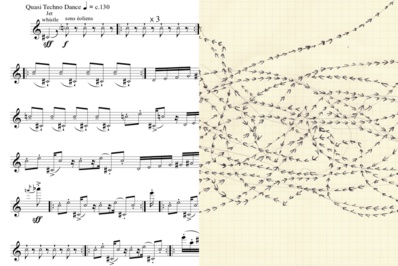 "Le Bleu du Ciel" - Partition & schéma de vol 2 © Édouard Taufenbach. "Le Bleu du Ciel" - Partition & schéma de vol 2 © Édouard Taufenbach.