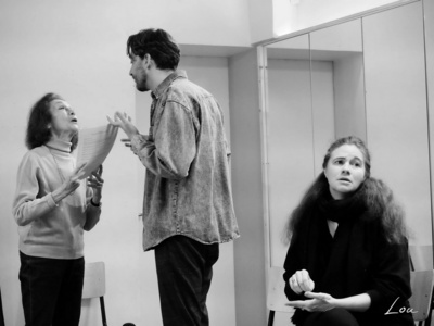 "La disparition d'Agatha Christie", répétition © Lou. "La disparition d'Agatha Christie", répétition © Lou.