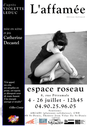 Avignon Off 2015 "L’affamée" d’après Violette Leduc Avignon Off 2015 "L’affamée" d’après Violette Leduc