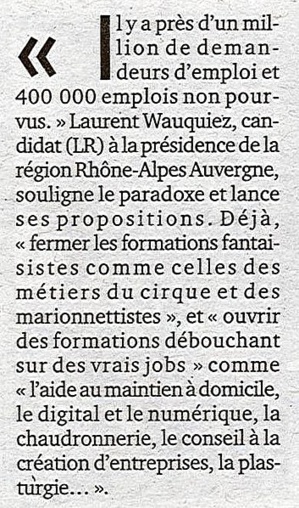 Extrait de l'article publié le 13 novembre 2015 dans le quotidien "Le Progrès".