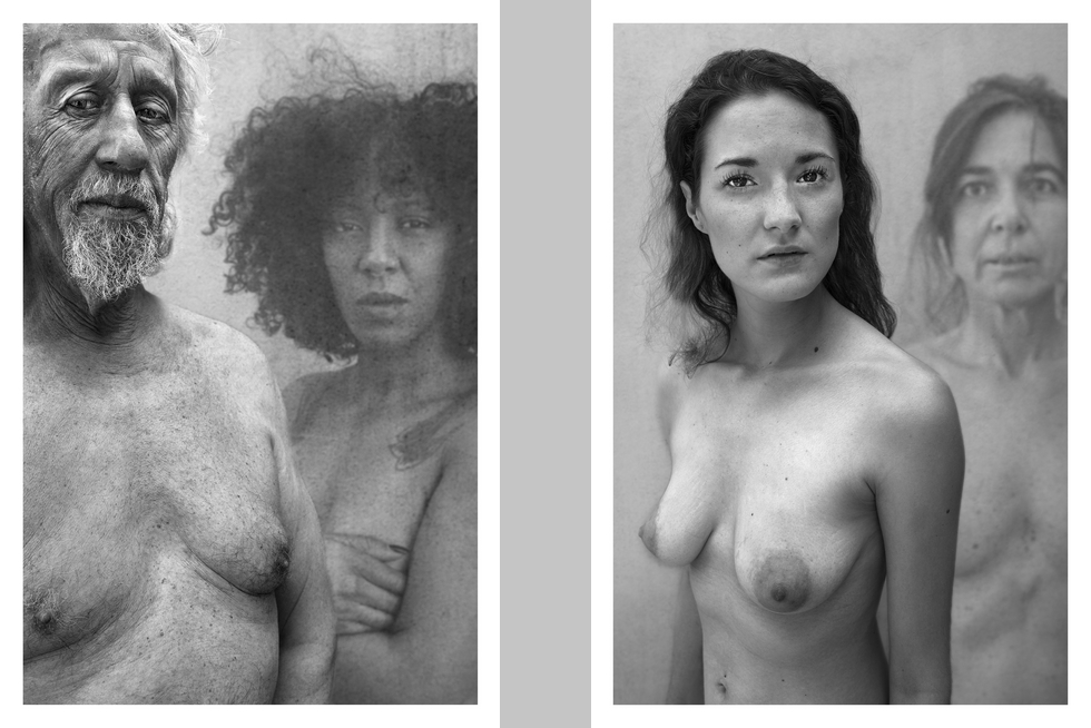 Deux tirages de la série "Le regard à quatre yeux" © Bernard Brisé. Deux tirages de la série "Le regard à quatre yeux" © Bernard Brisé.